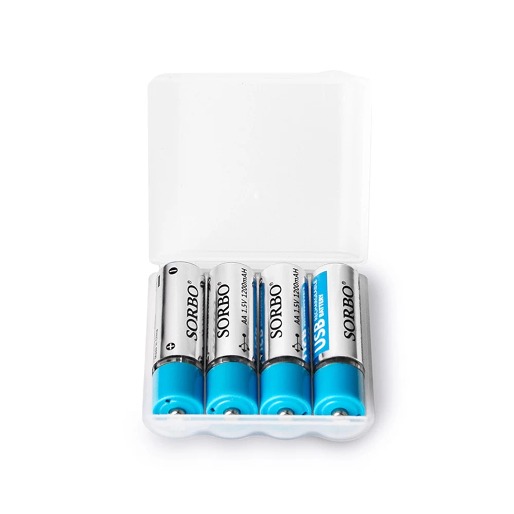 Литиевая батарея SORBO 4/8 шт. 1 5 В AA 1200 мА/ч литий полимерная аккумуляторная USB