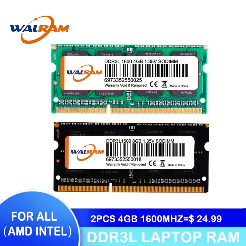 

ОЗУ WAL RAM DDR3L RAM 2 ГБ 4 ГБ 8Гб 1333мгц 1600 МГц 1866 МГц память для ноутбука DDR3L 204pin память для ноутбука без ECC 1,35 в