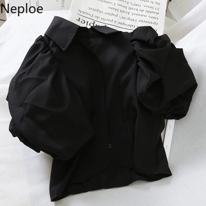 Neploe/Элегантная короткая блуза в стиле корта Сезон осень весна Пляжная зеленая с