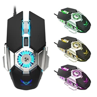 factory wholesale 6400dpi computer game mouse macro programming rgb light eating chicken wired mouse with fan