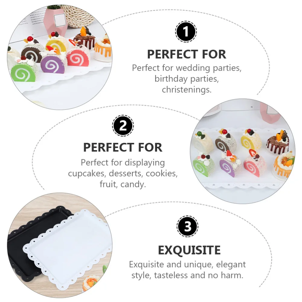 

2pcs Practical Beautiful Dessert Plates Plastical Plates Portable Plates