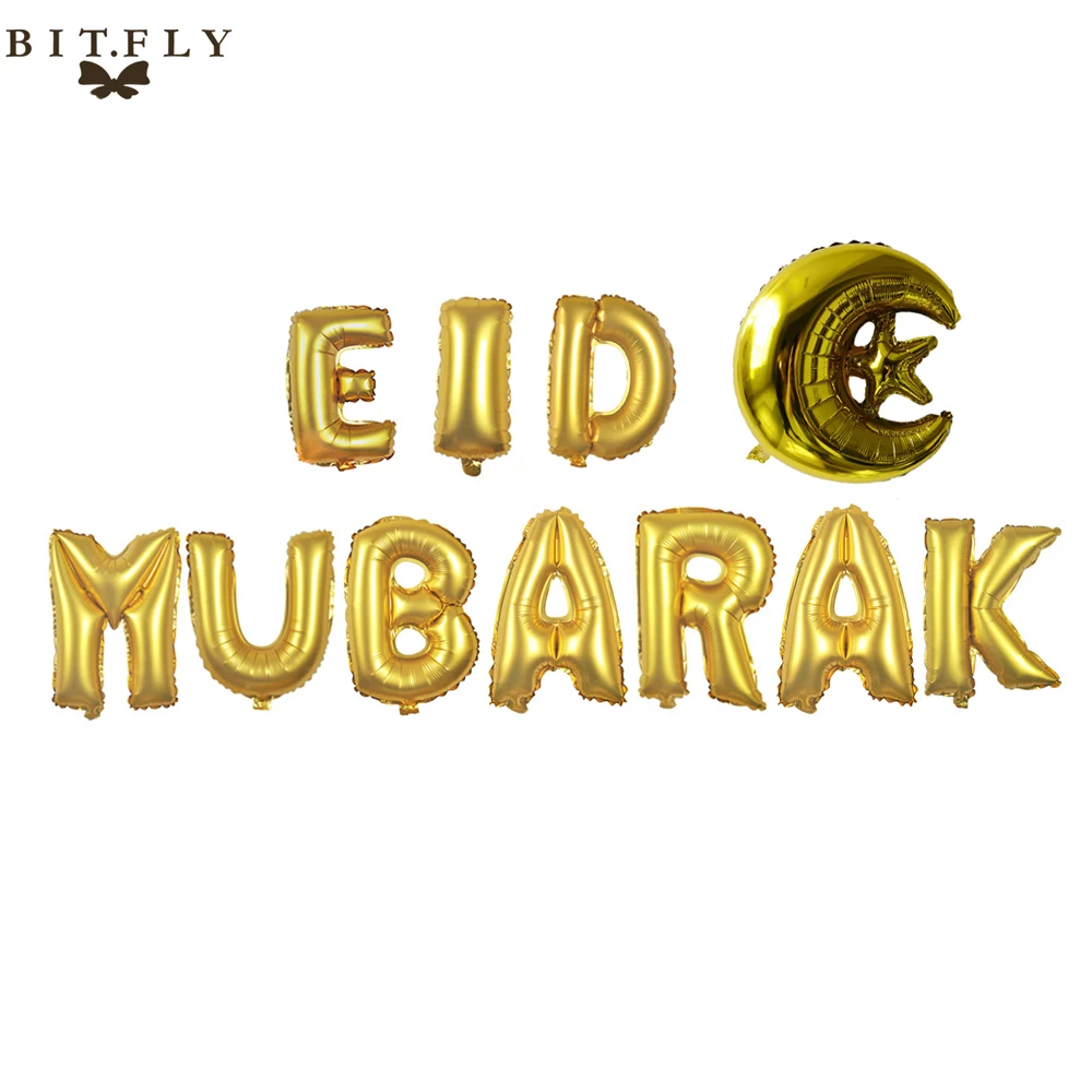 Eid Mubarak karem украшения золотые буквы воздушный шар бандаж баннер конфета Рамадан