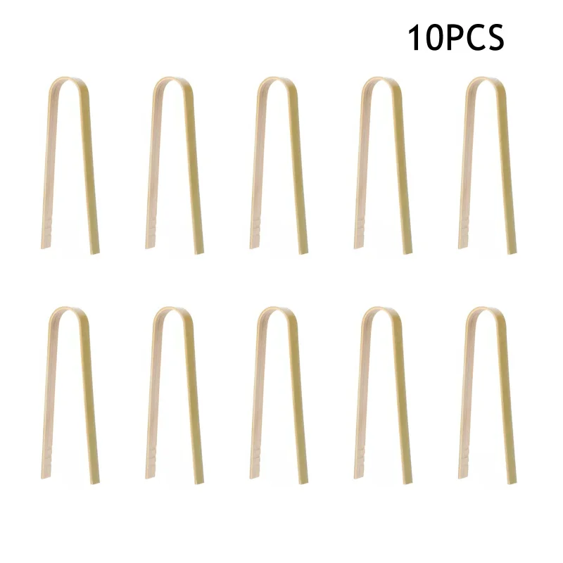 

10PCS 9.5cm Bamboo Food Clip Multifunction Anti-scald Bake Bread Tongs Kitchen Supplies Cake Snack Clip Grip BBQ Kitchen Tools