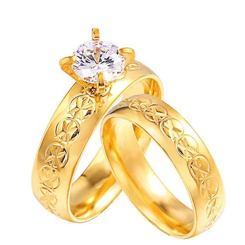 1 шт. обручальное кольцо из нержавеющей стали с кристаллами размеры 6 - 10 |