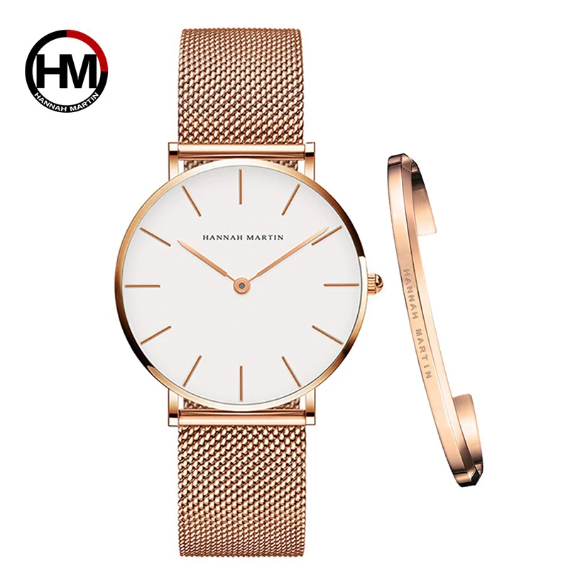 

1 Set Women Watches Bracelet Luxury Watch Women Gold Quartz Rose Gold Lady Watche Dress 36 MM Dial Clock Relogio Feminino Gifts
