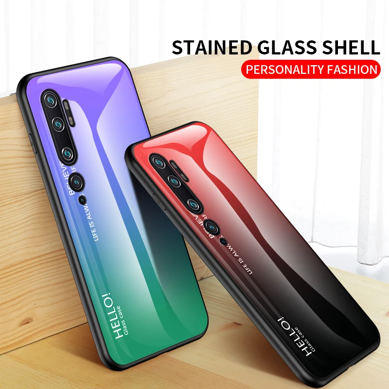 Для Xiaomi Mi Note 10 pro Чехол Противоударный задняя крышка градиентный чехол из