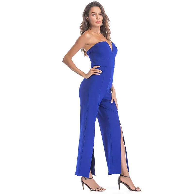 Летние женские комбинезоны с открытыми плечами облегающие Комбинезоны для