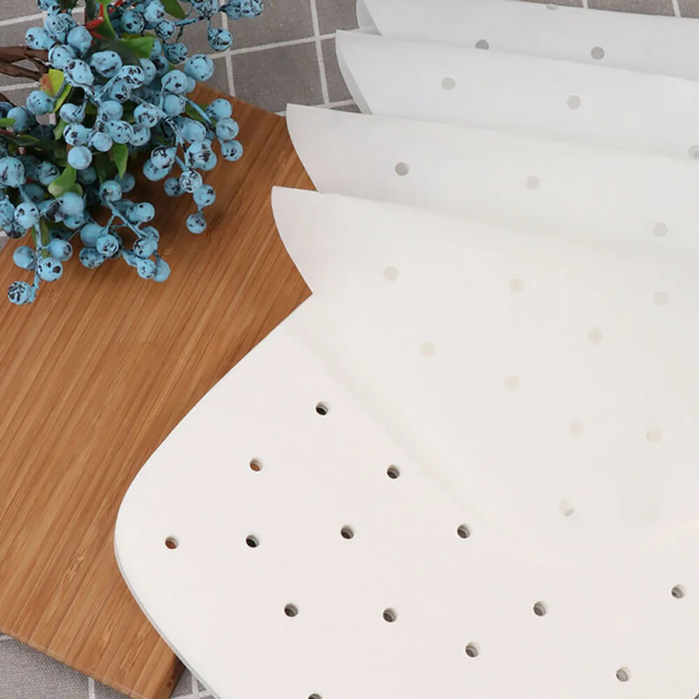 

Non-stick Steamer Paper 7.5'' White Breads Buns Dumplings Kitchen Home