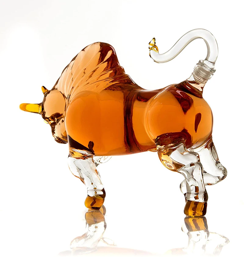 

Hellodream The Wine decanter Charging Bull Liquor Decanter Made For Bourbon Whiskey Scotch, Rum or Tequila 1000ml
