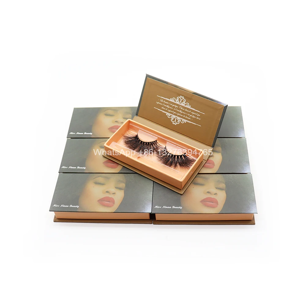 

Personalized Custom Mink Eyelashes Packaging Box with Your Selfie Thick/Crisscross Mink Eyelashes 25MM Custom Lashbox Packaging
