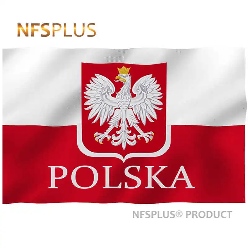 Polen Flagge POLSKA 90x150cm Polyester Adler Gedruckt 2 Messing Ösen Hängen Dekorative Nationalen Polnischen Fahnen und Banner