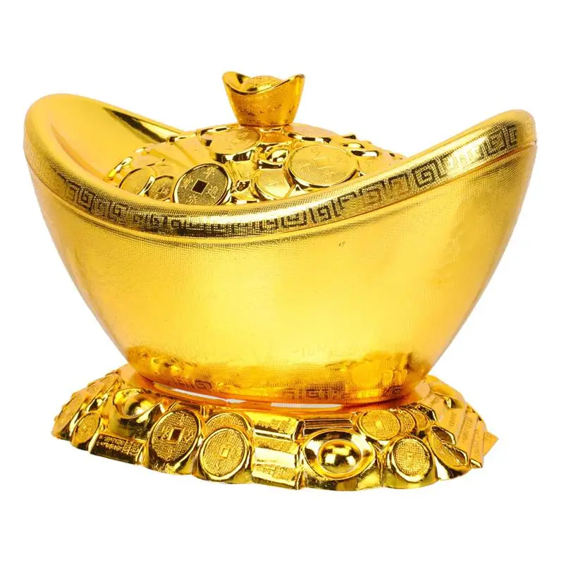 

1Pc Gold Ingot Candy Box Gold Ingot Ornament Stage Prop Living Room Decoration
