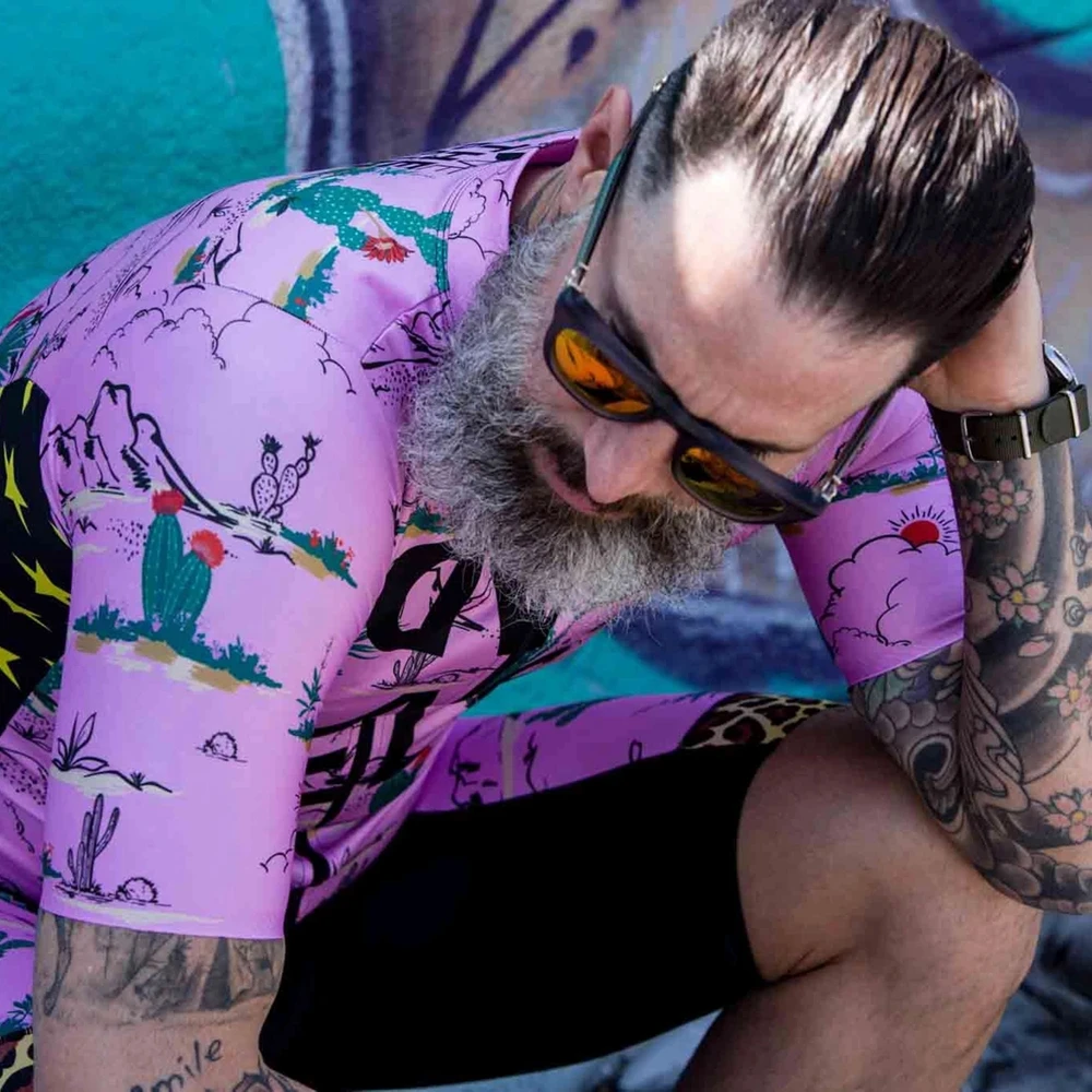 

LOVE THE PAIN Cactus Confusion Man Cycling Clothes Summer 2021 Quick Dry Bike Jersey Suit MTB 19D Gel Shorts Clothing Sport Set