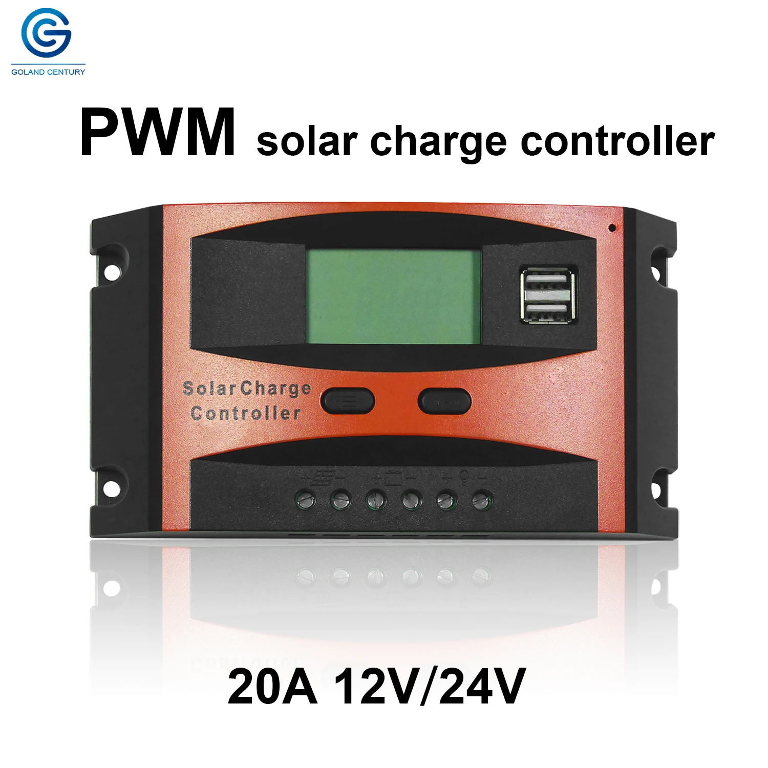 

20A 12V 24V PMW Solar Charge Controller LCD Dual USB Solar Panel Regulator