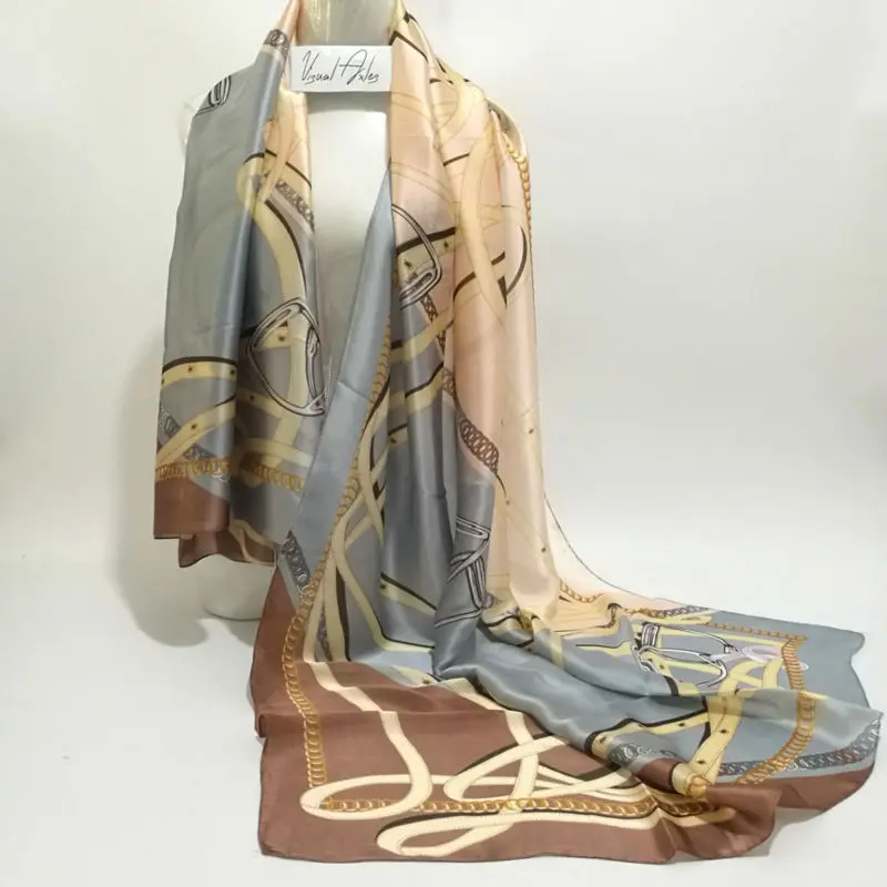 Модный женский шарф из натурального шифона роскошный брендовый с турецким