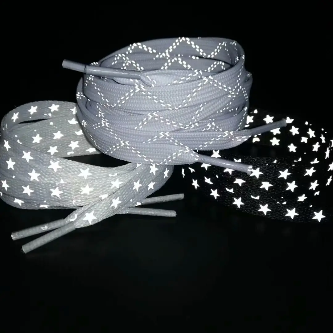 

New Design Hot Sale Colorful Chameleon Laser Luminous Shoelaces For Sneakers Reflective Star Shoelace Shoes Accessories