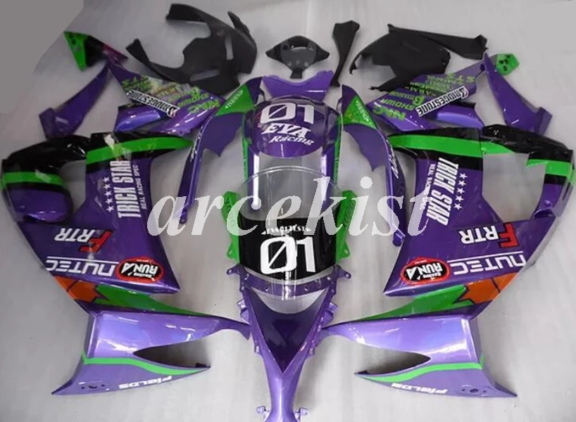 

Новый ABS весь обтекатели комплект подходит для Kawasaki Ninja ZX-10R ZX10R 10R 2008 2009 2010 08 09 10 кузов пурпурного цвета в комплекте; Вечерний комплект из зелен...