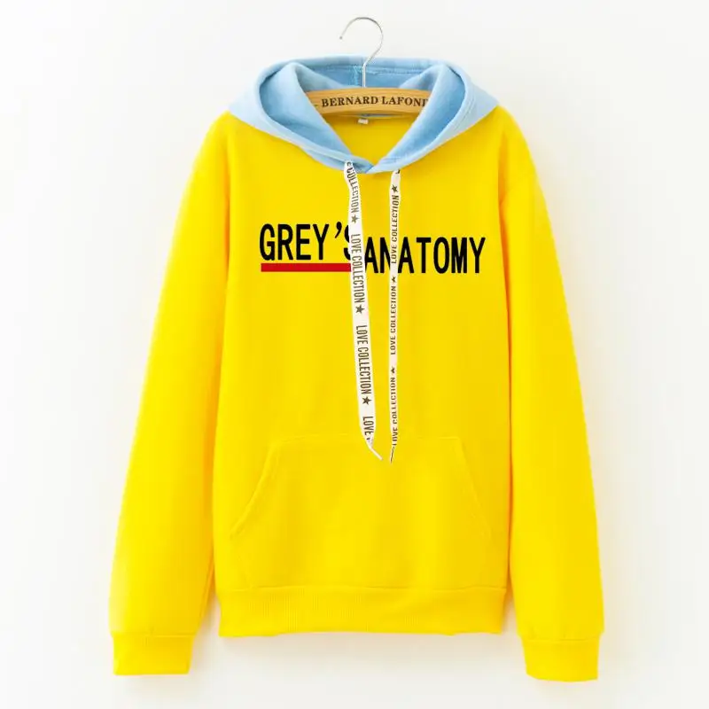 LANSHANQUE толстовки женские осень GREYS Anatomy с буквенным принтом цветная подходящая Футболка Модные Хлопковые женские топы - Цвет: 1005