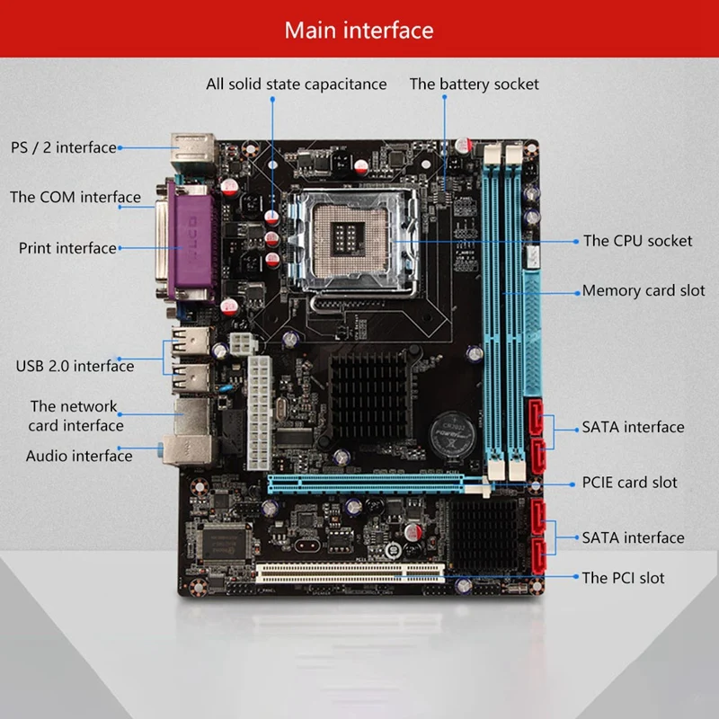 

G41 двухканальная материнская плата для компьютера LGA 775 USB 2.0 Поддержка 2x DDR3 слота памяти 1x интерфейс материнская плата для настольного компь...