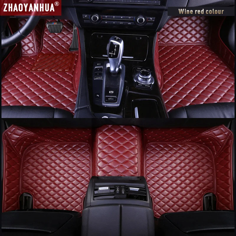 Wine Red Автомобильный коврик для peugeot 308SW 408 508 607 2008 3008 4008 RCZ Водонепроницаемый автомобильные аксессуары кожаный коврик ковер лайнер - Название цвета: Wine Red