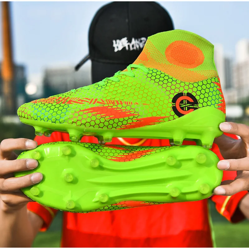 Женские и мужские футбольные ботинки TaoBo белые высокие кроссовки с длинными