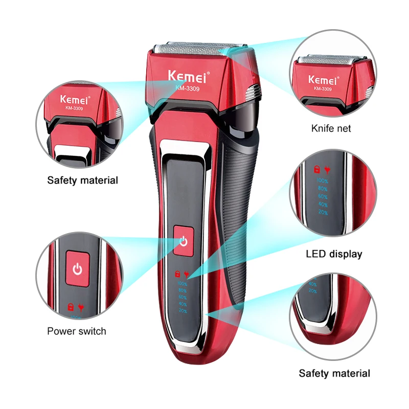 

Brand Waterproof Men's Razor Electric Trimmer Shaving And Depilatory Brush Beard Machine Shave Razor Blade Facial Massager 40D