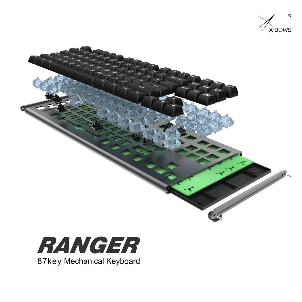 Клавиатура Механическая программируемая Keypro X Bows Ranger 87 с ЧПУ RGB подсветкой