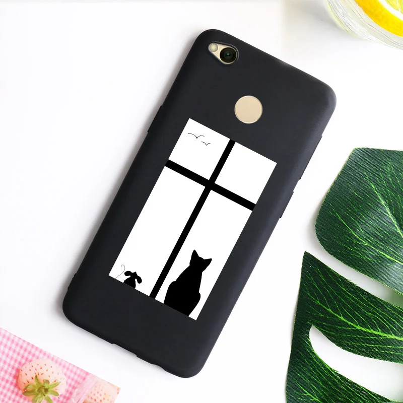 Чехол для телефона с рисунком динозавра кота Xiaomi Redmi 4x мягкий силиконовый полное