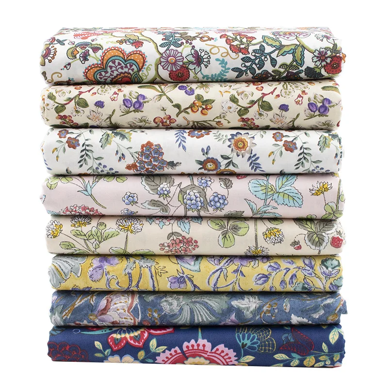 8 цветов комплект серий растений печатные Саржевые хлопчатобумажные ткани