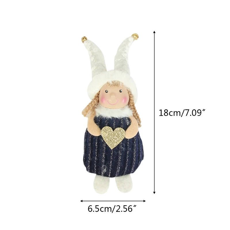 

4 Pcs Girl Holding Love Christmas Plush Doll Hanging Pendant Christmas Tree Decoration Cute Elf Hanging Doll Ornaments Cute M6CE