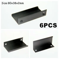 6pc black mount finger edge cabinet pull concealed handles for kitchen door drawer cupboard cabinet aluminium alloy