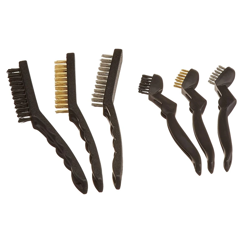 

Набор Щеток Для Чистки детали, Набор щеток из проволоки, ручка из нейлона/латуни/нержавеющей стали PP 6 шт.