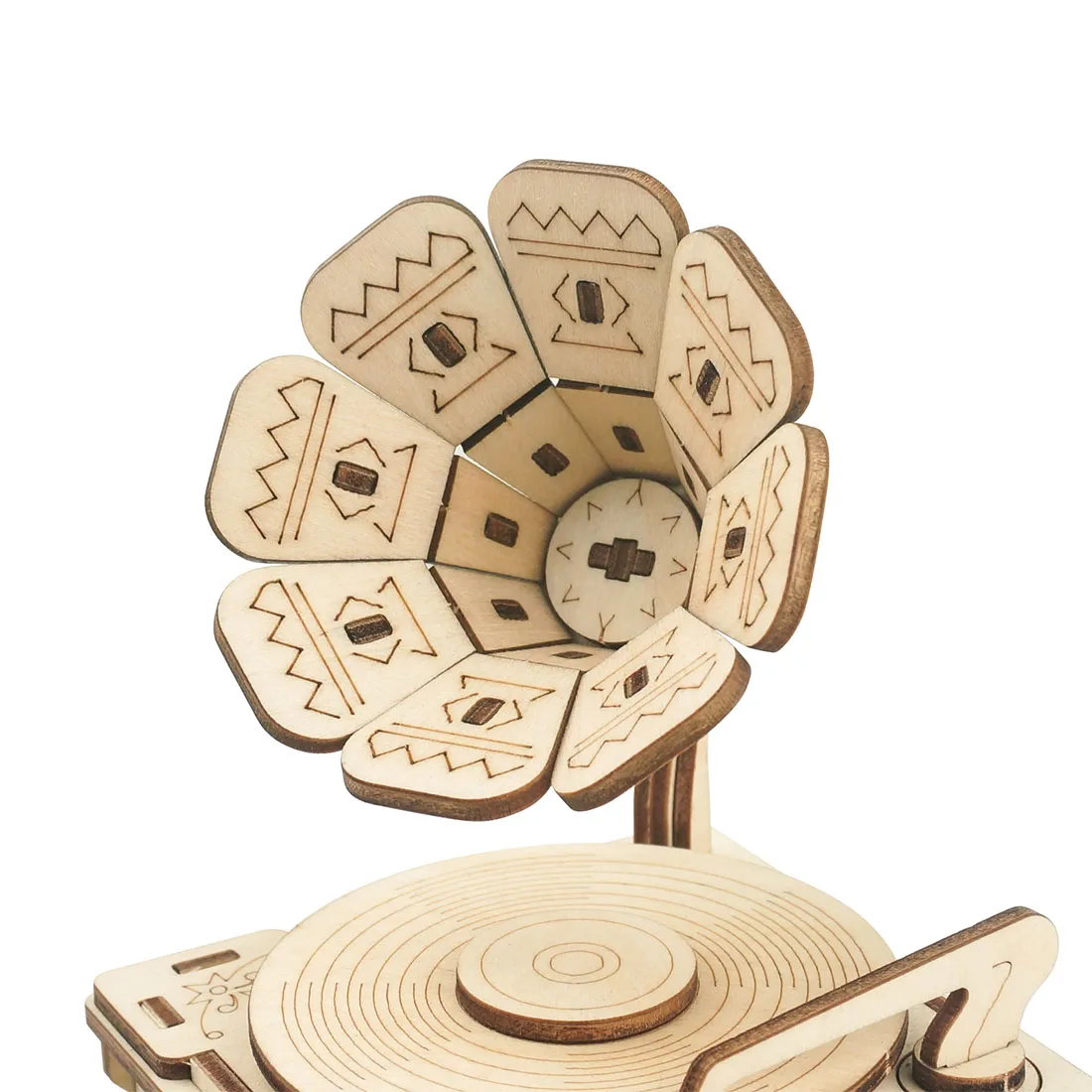 

42Pcs DIY Wooden Gramophone Music Box 3D Mechanical Puzzle Model Educational Toy