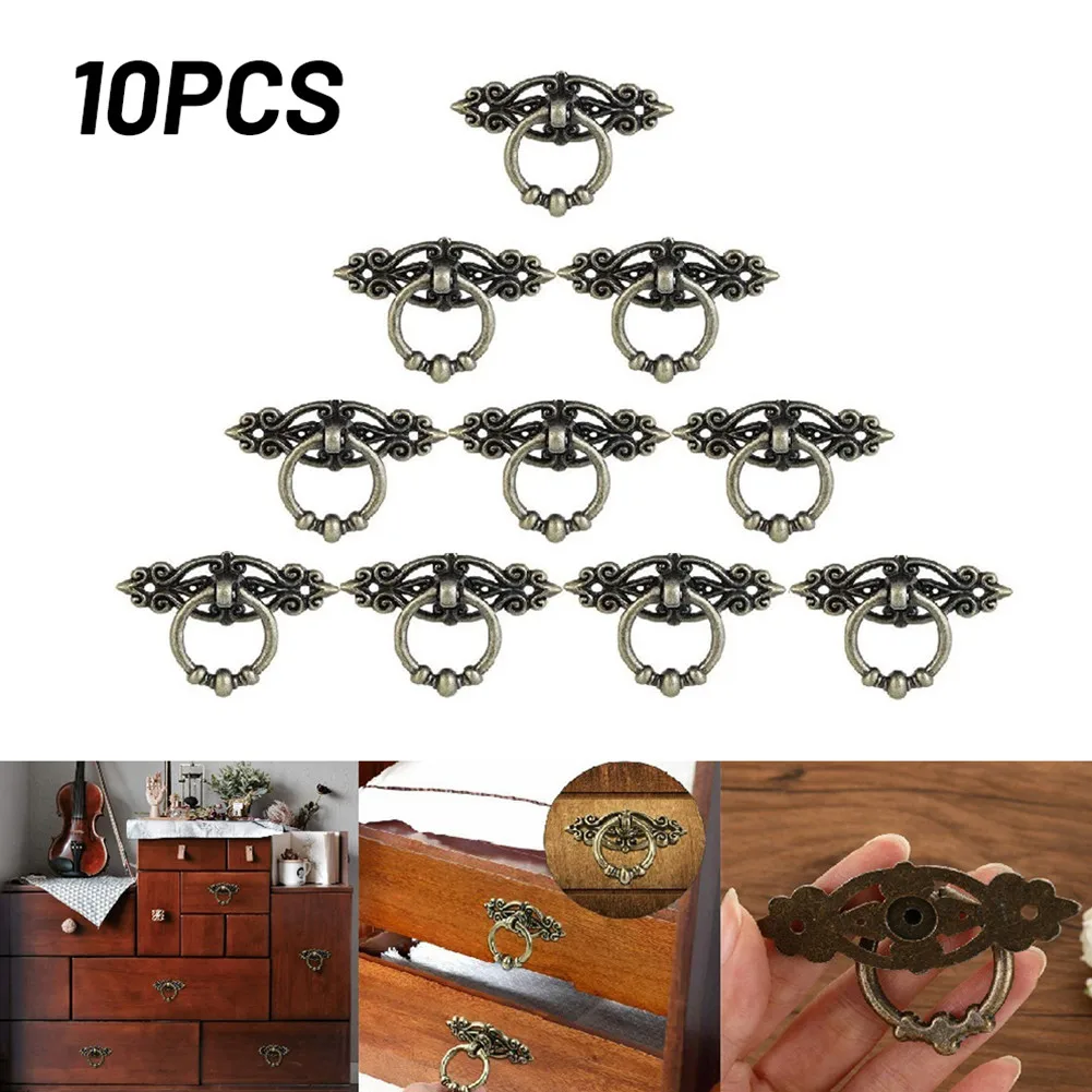 

10pc 65mm Zinc Alloy Cabinet Pulls Vintage HandlesCabinet Drawer Cupboard Door Iron Knob Antique Brass Pull Furniture Accessorie