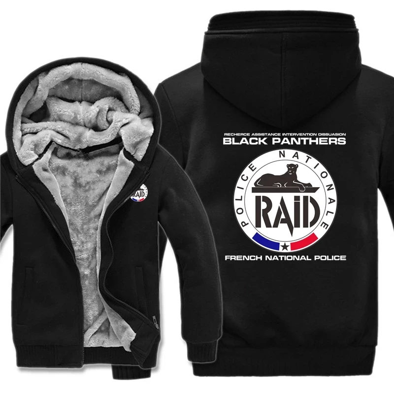 

Warm Winter Raid French Police Hoodies Thicken Mans Hoody Anti-terrorism Unit Gign Sweatshirt Large Size Top Men's Clothing 5XL