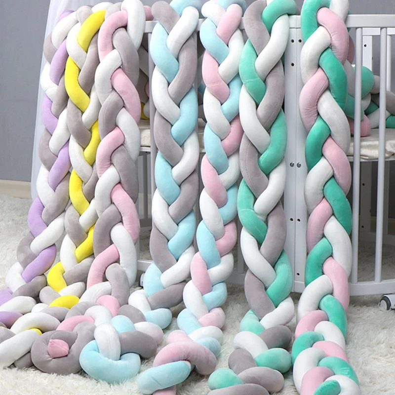 1 3 м детская бамперная кровать коса узел Подушка бампер для детской кроватки Bebe