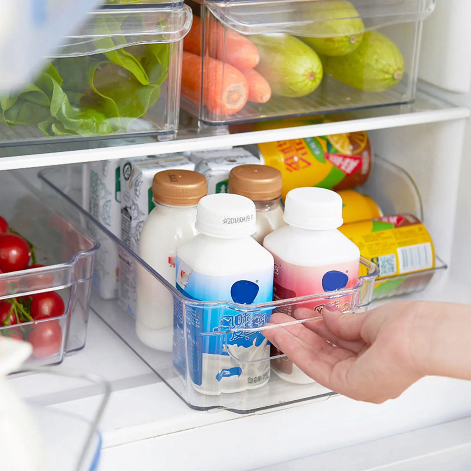 Прямоугольная прозрачная пластиковая коробка для хранения еды|Лотки хранения| |