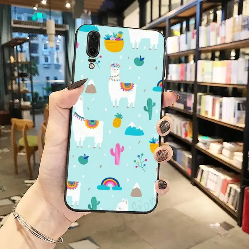 

Lovely Lama Llama Alpacas Phone Case For Huawei honor Mate P 10 20 30 40 Pro 10i 9 10 20 8 x Lite Anti-fall mobile cover