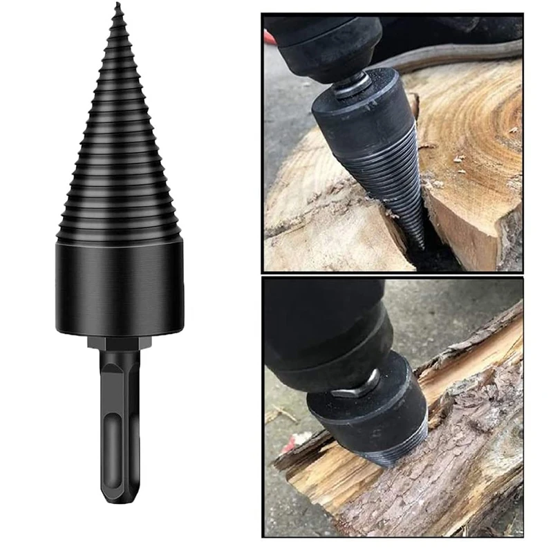 

3 Pcs 42mm Wood Splitter Drill Bit Removable Log Splitter Drill Bit Firewood Kindling Splitter for Electric Drill