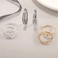 2021new diamond inlaid exaggerated big personalized ring rhinestone earrings couple engagement gift girlfriend jewelry girl boy