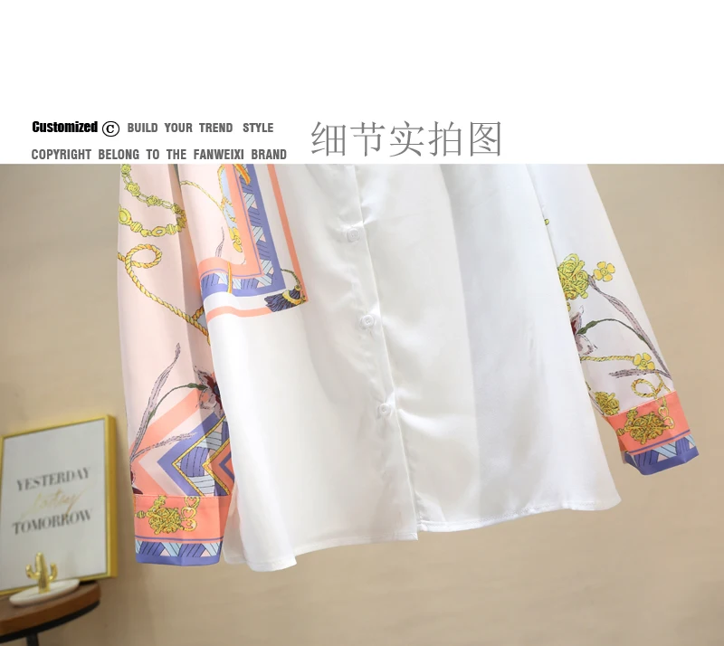 

Print White Shirt Womens Tops 2021 New Turn-down Collar Button Up Shirt Korean Fashion Ladies Tops Long Sleeve Shirts Women
