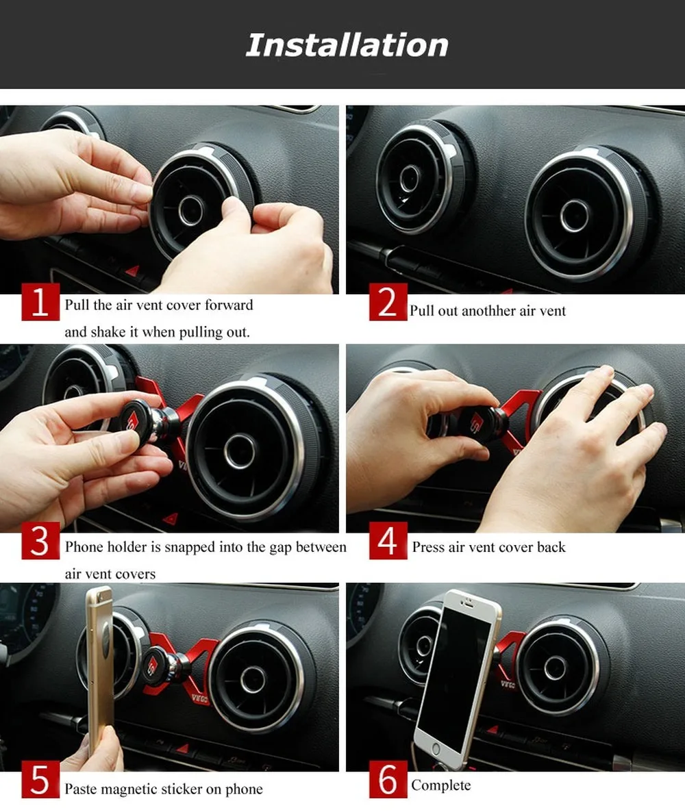 Магнитный автомобильный держатель для смартфонов Audi A1 крепление на