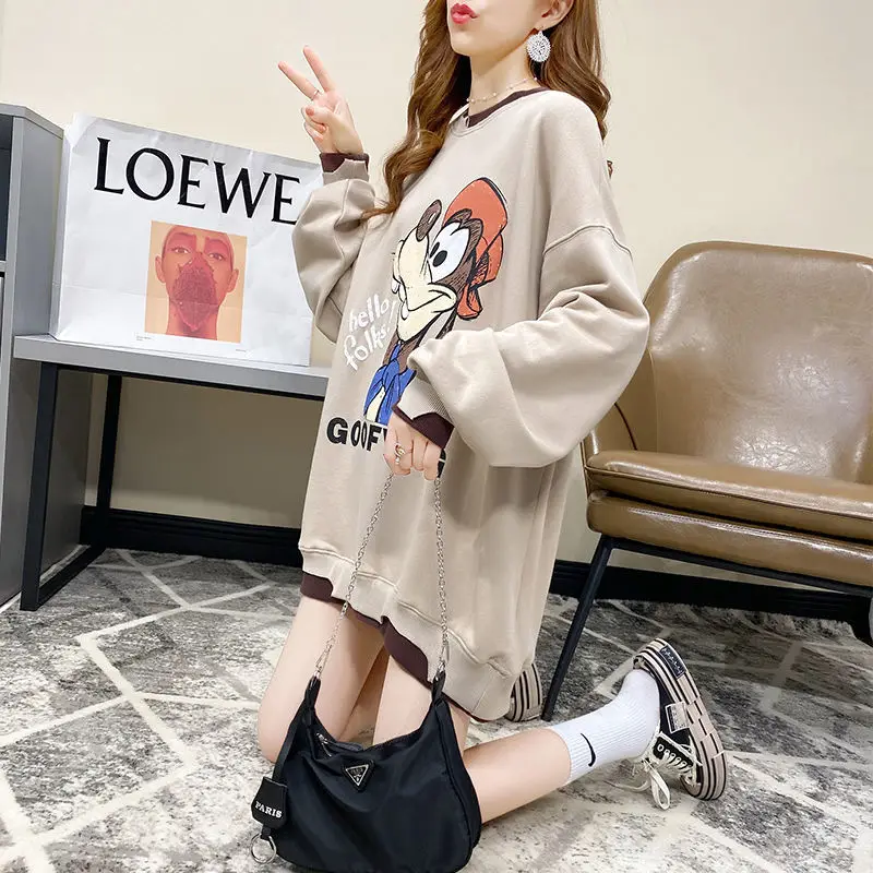 

Женский свитер из двух частей, одежда на весну и осень, новинка 2021, Свободный Топ в Корейском стиле с круглым вырезом и длинным рукавом