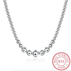 Серебро 925 пробы, изысканное благородное роскошное великолепное очарование, модная цепочка для женщин, женские бусы, ожерелье, 18 дюймов, серебряные ювелирные изделия