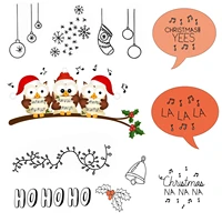 christmas singing owls rubber clear stamps for diy scrapbooking card making album decorative silicone seal craf