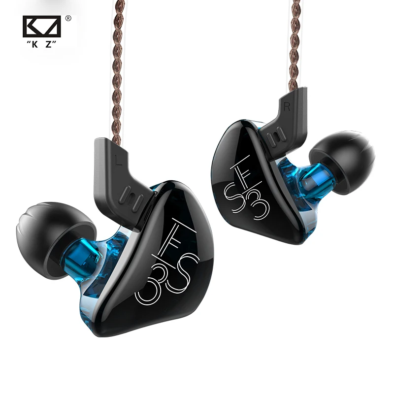 KZ ES3 1DD + 1BA Hifi спортивные наушники-вкладыши Динамический драйвер шумоподавление