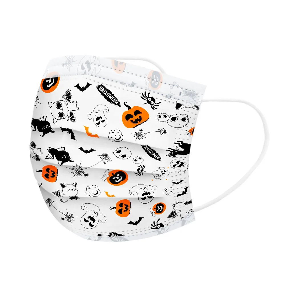 Одноразовая маска для лица с принтом на Хэллоуин детей дышащая противопыльная