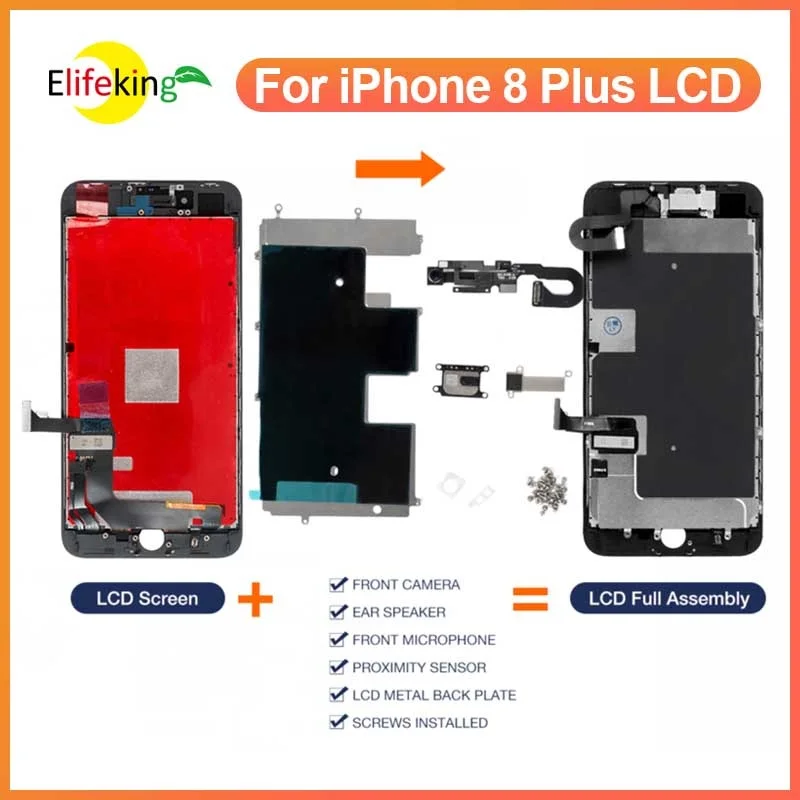grade aaa full set lcd for iphone 8 plus full assembly 3d touch screen digitizer no dead pixels phone repair replacement free global shipping