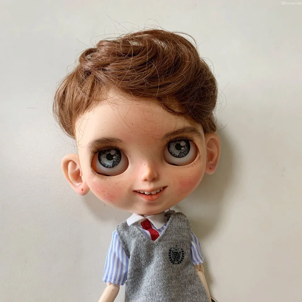 

ICY 19 joint blyth doll with makeup face dark skin DIY The makeup doll with Sleep eyes Cool boy 2
