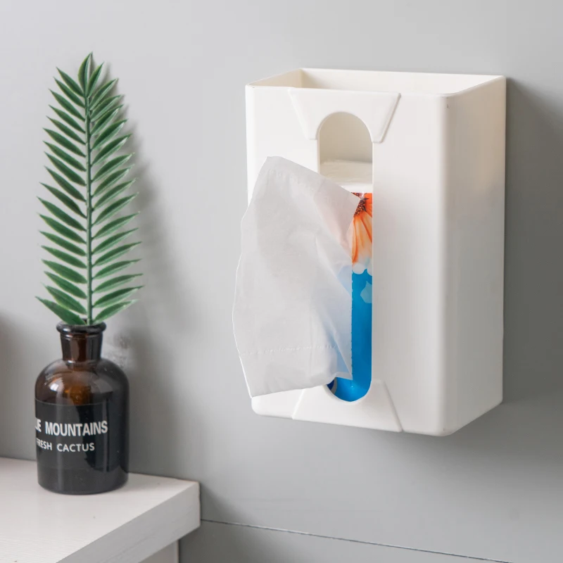 Kitchen Self-Adhesive Paper Tray Wall-Mounted Towel Rack Simple Toilet Tissue Box Roll Holder Shelf | Дом и сад
